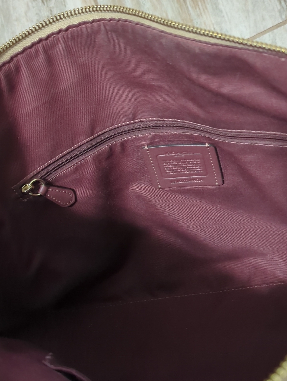 Coach Gallery Tote in Signature Canvas - Khaki & Electric Pink CH504 - Picture 10 of 11
